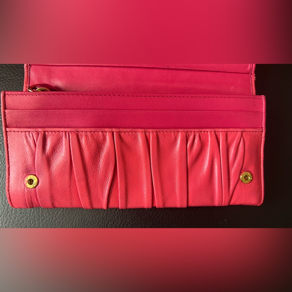 Prada Saffiano Pink Nappa Gaufre Long Wallet with Chain WOC - Picture 8 of 14